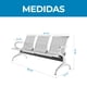 thumbnail image 5 of Banca para Sala de Espera 3 Asientos Onof, Acero Cromado, Diseño Moderno y Resistente, 5 of 6
