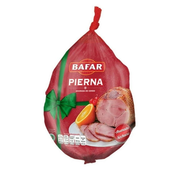 Pierna de cerdo navideña Bafar de cerdo ahumada sin hueso peso aprox 2.5 kg