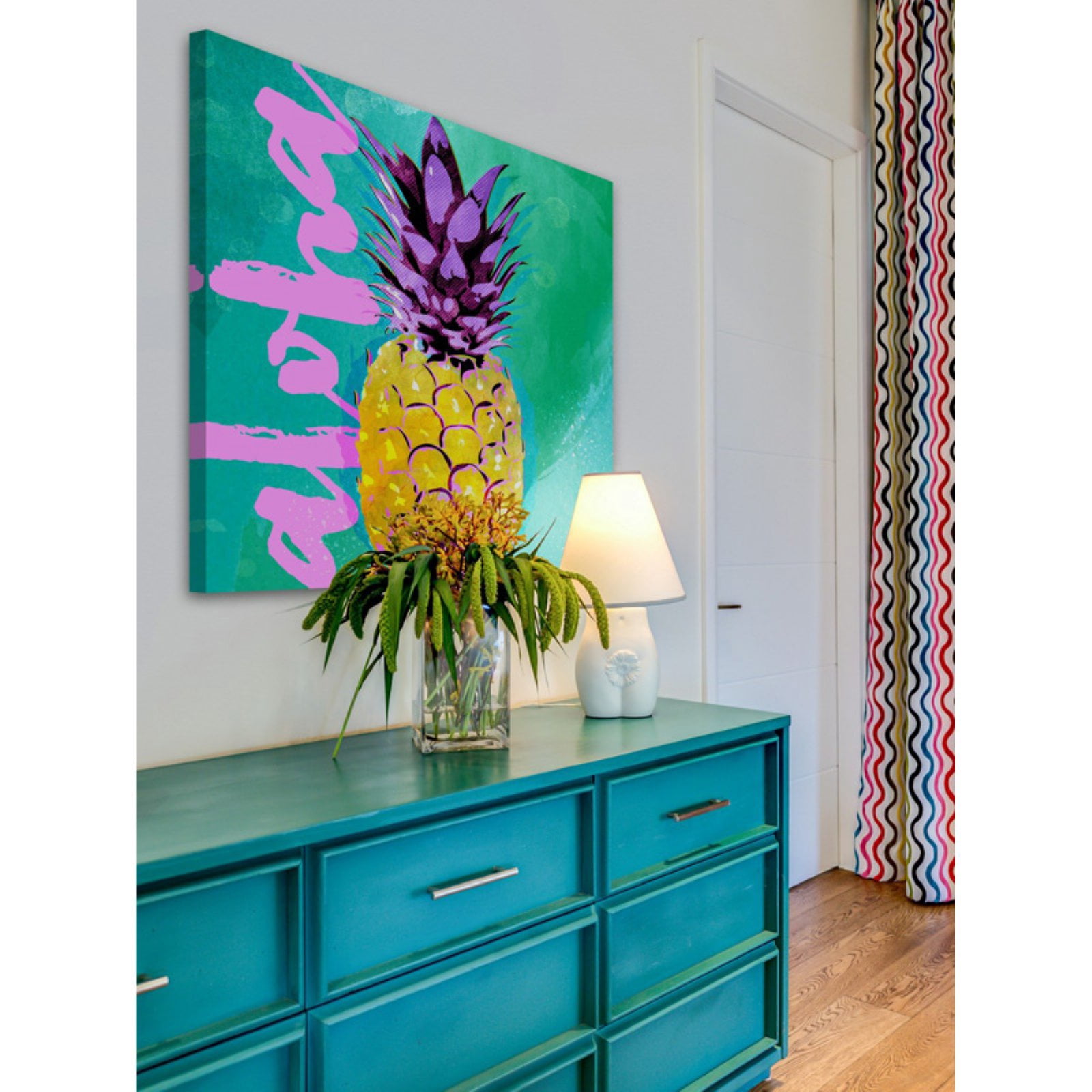 Marmont Hill 'Pineapple Aloha' by Rick Martin Painting Print on Wrapped Canvas