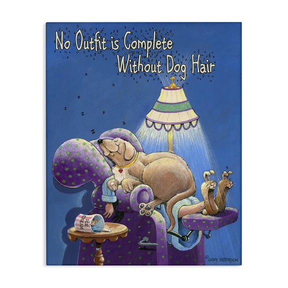 Stupell Industries Bohemian Outfit Dog Hair Funny Cartoon Pet Design Canvas Art, 24 x 30, by Gary Patterson