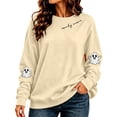 thumbnail image 2 of Womens Oversized Sweatshirts Spooky Season Cute Ghost Sleeve Graphic Vintage Y2K Crew Neck Streetwear Pullover Tops Fall Winter Clothes Beige L, 2 of 4