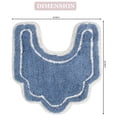thumbnail image 3 of Home Weavers Allure Bathroom Rug Toilet Rugs U Shaped Contour,Extra Thick Toilet Rug, Non-Slip Contour Mat for Bathroom,100% Cotton Soft, Absorbent Water, Machine Washable, 20"x20" Contour, Blue, 3 of 9