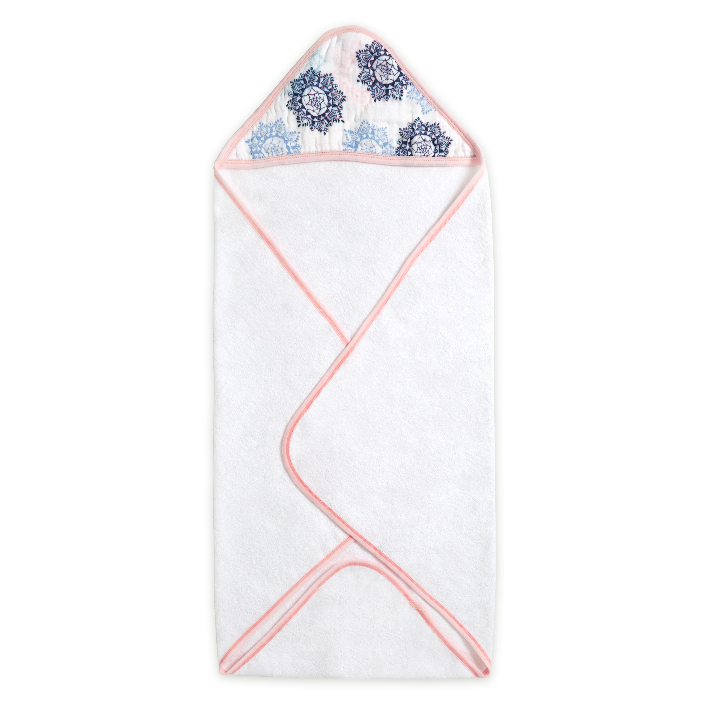 aden + anais essentials, hooded towel, pretty pink - medallion