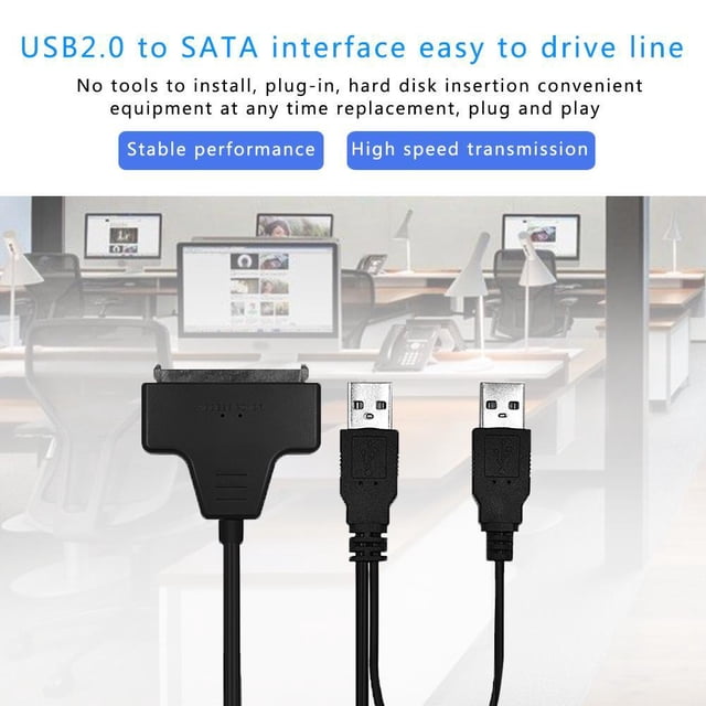 Adaptador USB 2.0 a Sata para cable convertidor de disco duro de 2,5/3,5 pulgadas
