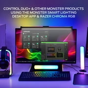 Monster LED Duo Monitor Light Bars with Smart Color Control & Razer Chroma Integration, for Christmas, Halloween, Party, Gameday and More