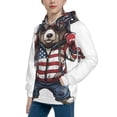 thumbnail image 2 of Fotbe Patriotic Boxing Bear Art Pattern Youth Pullover Hooded Sweatshirt, Boys Hoodie, Kangaroo Pocket Hoodie for Kids Girls -X-Large, 2 of 6