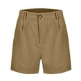 thumbnail image 4 of Seductiva Women's Original Shorts Linen Shorts for Women Summer High Waisted Button Fly Shorts Baggy Business Casual Work Shorts with Pockets Workout Comfy 1PC, 4 of 5