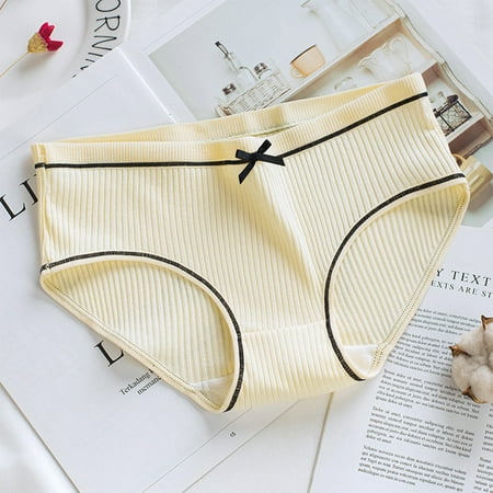 

TureClos Women Elastic Sexy Underwear Girl Cotton Briefs Breathable Moisture Wicking Panty Daily Underwear