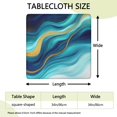 thumbnail image 2 of Blue and Gold Marble Shimmer Streaks Pattern Square Fitted Tablecloth with Elastic Edge,Square Table Cover,Washable Elastic Table Cover for Home Kitchen Party Decor 34"x34", 2 of 6