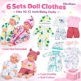 thumbnail image 2 of AlevRam 6‑Pack 12 Inch Slim Baby Doll Clothes Set – Fits Most 10–12 Inch Baby Dolls, Stretch Bodysuits for Kids Girls Gift, 2 of 9