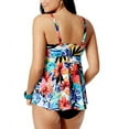 thumbnail image 2 of Swim Solutions Womens La Belle Floral Ruffled Tankini Top 8 Multi Swimsuit, 2 of 2
