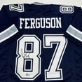 thumbnail image 2 of Autographed/Signed Jake Ferguson Dallas Blue Football Jersey Beckett BAS COA, 2 of 4