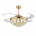 thumbnail image 2 of N/B 42 Inch Modern Gold Crystal Chandelier Fan with Retractable Blades Ceiling Fan with Light LED and Remote Control Indoor Fan Suitable for Dining Room Bedroom, 2 of 4