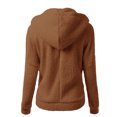 thumbnail image 3 of Omexry 2026 Fall Winter Womens Tops Womens Plus Size $5 Women Hooded Sweater Coat Winter Warm Wool Zipper Coat Long Sleeve Outwear Brown M, 3 of 3