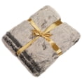 thumbnail image 2 of Northlight Plush Dual-Tone Faux Fur Throw Blanket - 50" x 60" - Ash Gray and Cream, 2 of 9