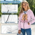 thumbnail image 6 of Chririnla Cherry Blossom Cartoon Capybara Kids Hooded Jacket with Pockets Long Sleeve Lightweight Comfy Casual Pullover for Boys Girls Size 14-16, 6 of 7