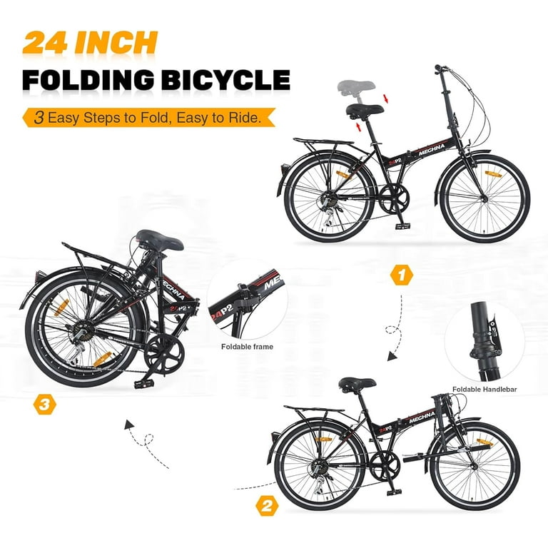 Ambifirner ‎24 Inch Folding Bike, Bicycles Folding Bike for Adult