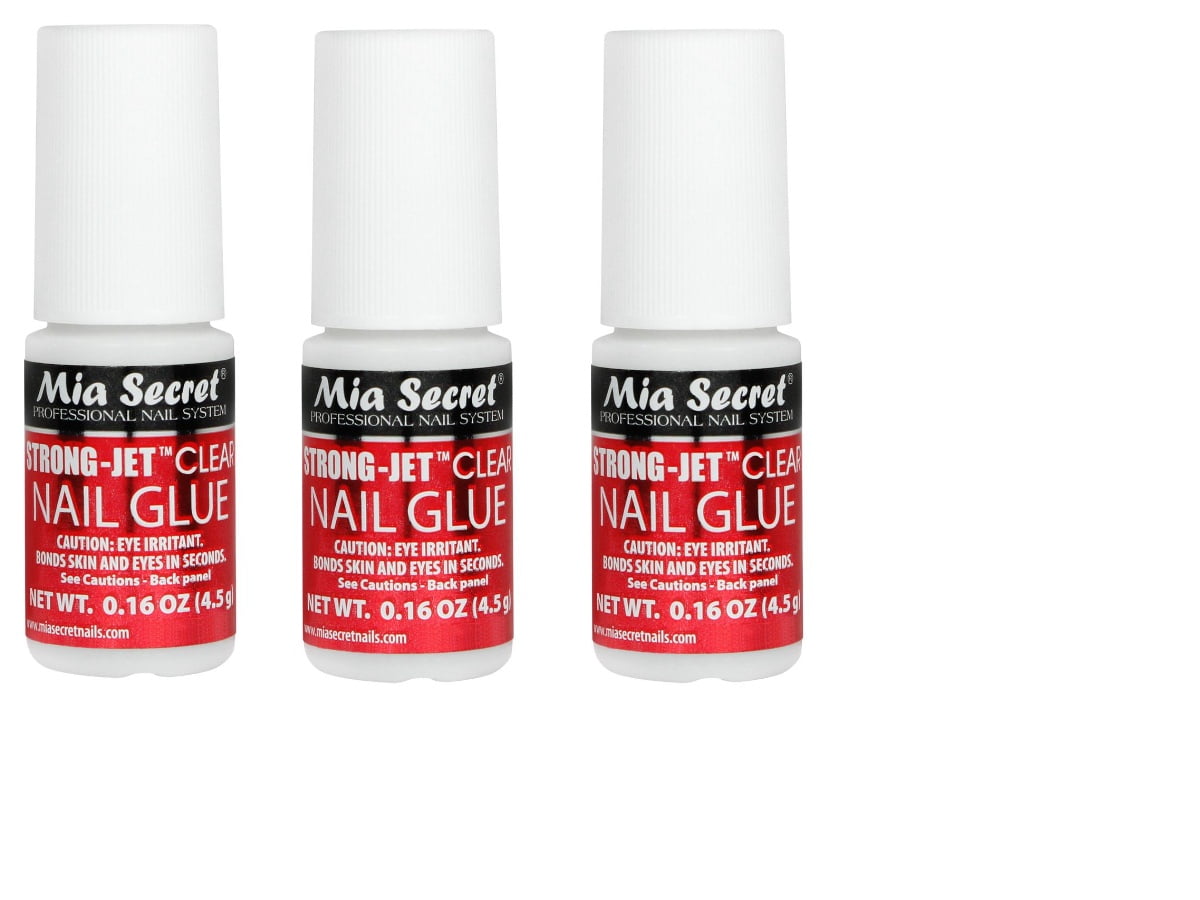 3pcs Mia Secret Strong-Jet Clear Nail Glue with Calcium & Vitamin E