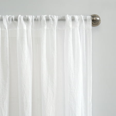 Mainstays Linen Textured Semi-Sheer Rod Pocket Curtain Panel - Walmart ...