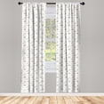 thumbnail image 4 of Ambesonne Botanical Window Curtains, Simple Field Dandelions, Each 28" W x 95" L, Red Beige White, 4 of 4