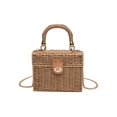 thumbnail image 4 of Bolsa bandolera de hombro de paja de ratán, cesta tejida para mujer, de mano de playa de verano Ndcxsfigh Para Estrenar, 4 of 9