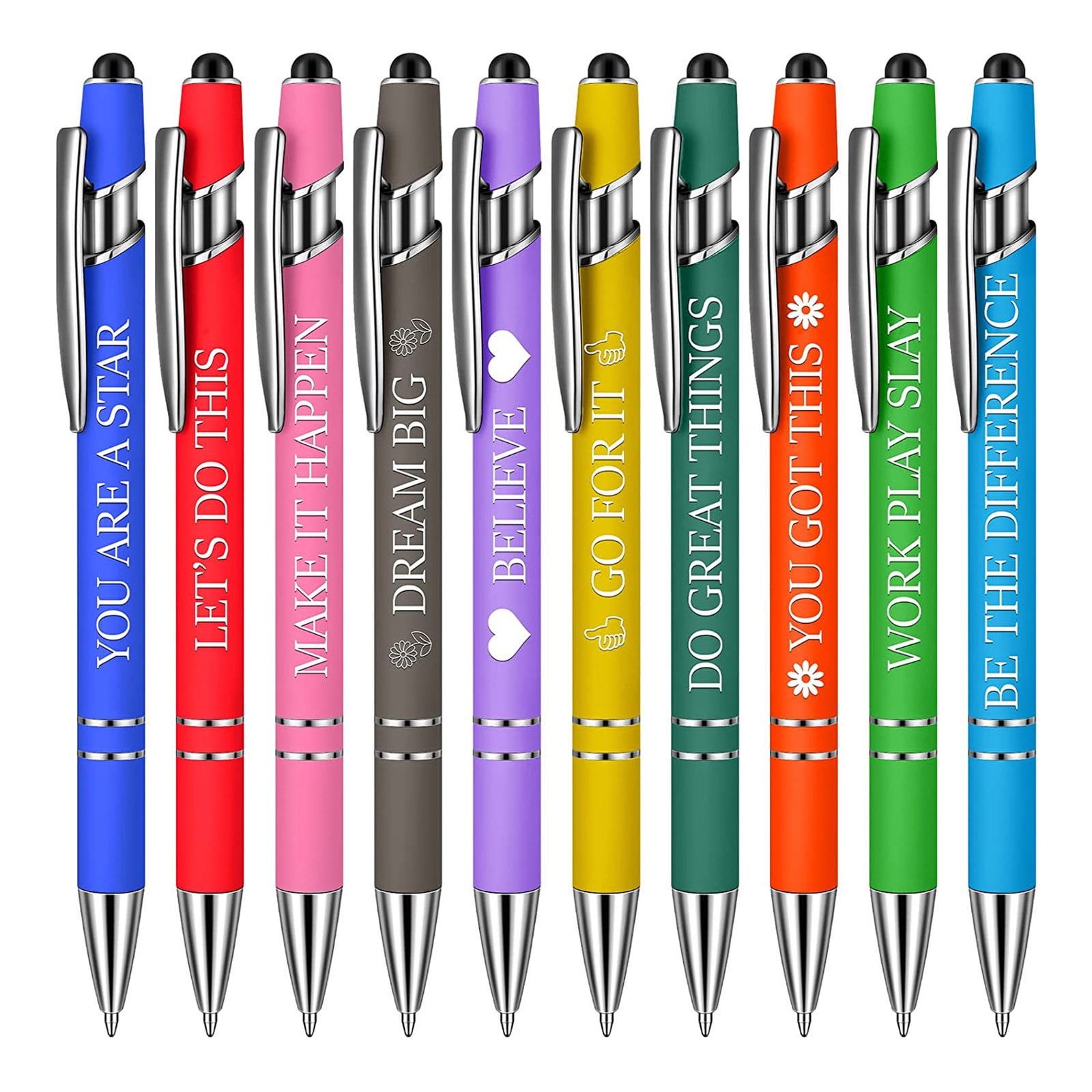10 Pieces Quotes Pens Inspirational Ballpoint Pens, Doctor Nurse Pens for  Work, Black Ink Macaron Touch Stylus Pens, Colourful Nursing Pens, Funny  Crystal Stylus Pen for Men Women Students Teachers by Dreaku 