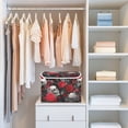 thumbnail image 6 of Foldable Fabric Storage Bin With Handle Collapsible Basket Box Storage With Lid Organizer Skulls&red Roses, 6 of 7