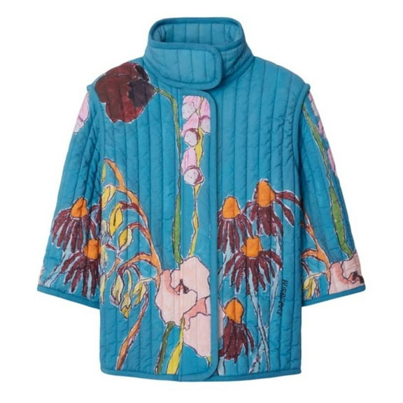 Burberry Girls Thistle Quilted Stretch Nylon Jacket, Size 12Y
