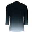 thumbnail image 4 of Ashirexll Womens Casual Tops, Tops for Women Trendy, Solid Color Gradient 3/4 Length V Neck Base T Shirt for Ladies Fashion, 4 of 6