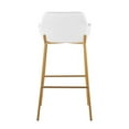 thumbnail image 5 of LumiSource Gold Metal, White PU Daniella Fixed-Height Bar Stool - Set of 2, 5 of 8