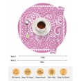 thumbnail image 6 of 13 Inch Round Placemats Set of 4, Valentine's Day Non Slip Heat Insulation PP Table Mats, Pink Love Rustic Retro Abstract Art Washable Place Mats for Kitchen Dining Party Table Decor, 6 of 7