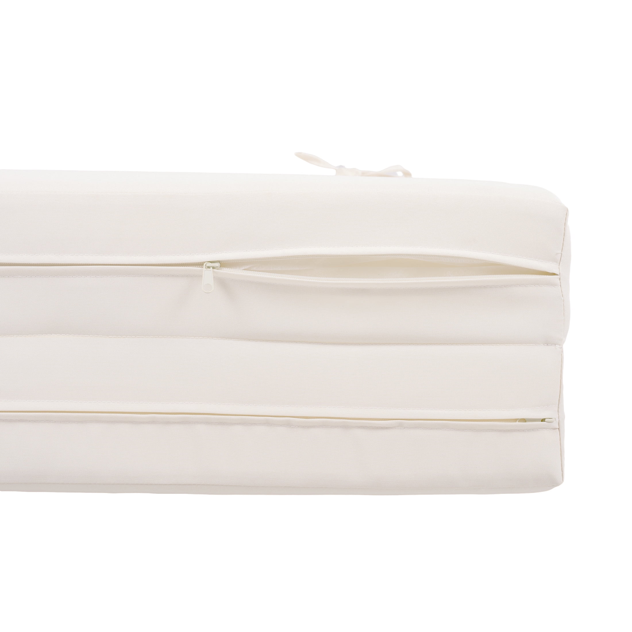 Christopher Knight Home Outdoor Chaise Lounge with 4-Fold Cushion, Adjustable Backrest, White + Cream