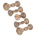 thumbnail image 6 of Handmade Mango Wood Eco-friendly Traditional Wallnut Set Of Five 12",9",6",9" & 12" Pillar Candle Holder, 6 of 7