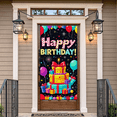 thumbnail image 4 of Colorful Happy Birthday Backdrop Banner with Balloons Gifts and Fireworks Party Decoration for Birthday Party Photography Props Birthday Decors Party Supplies, 4 of 7