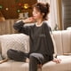 thumbnail image 4 of Conjuntos de pijamas de algodón para mujer, ropa de dormir para madre, Tops largos, camisón, otoño e invierno, 2024, 4 of 5