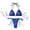 Blue, variant on Bikinis Triangle Cup Two Piece Swimwear with Sequin Embellishments Push up Bikini Set