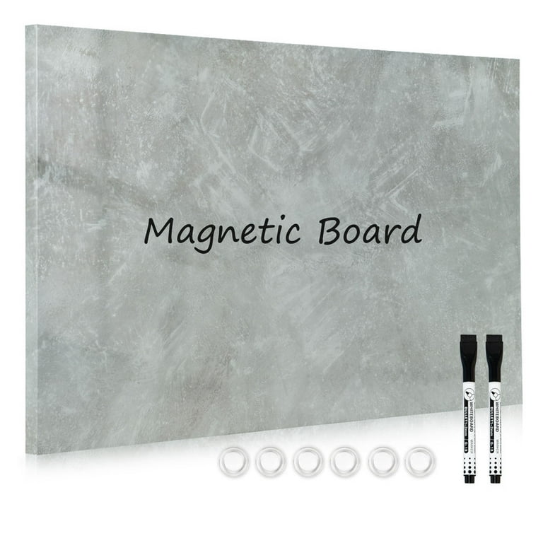 Dollar Boss Magnetic Dry Erase Board, 28" x 20", Concrete photo 1