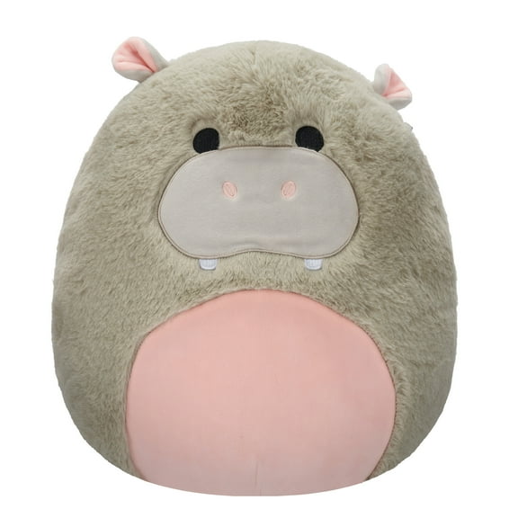 Squishmallows FuzzAMallow Official 12 inch Harrison the Grey Hippo - Child's Ultra Soft Plush Toy