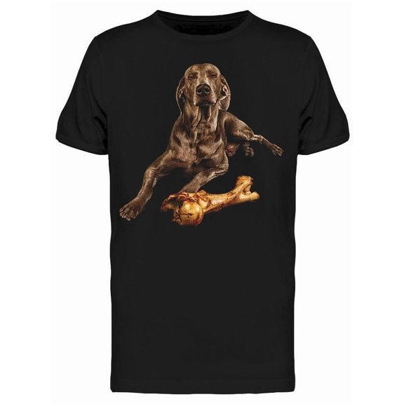 Weimaraner And A Bone Tee Men's -Image by Shutterstock