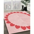 thumbnail image 2 of Ahgly Company Indoor Round Patterned Light Rose Pink Area Rugs, 6' Round, 2 of 6