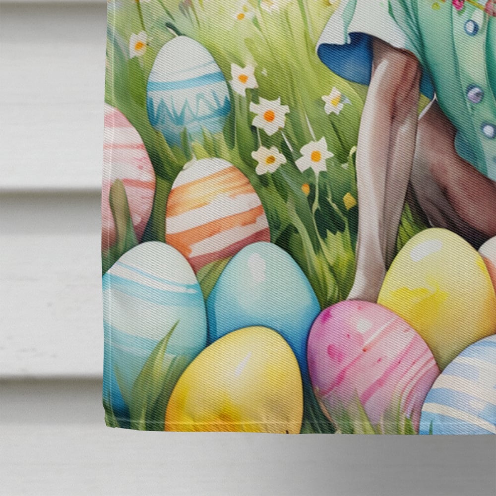 American Hairless Terrier Easter Egg Hunt House Flag 28 in x 40 in