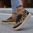 thumbnail image 6 of Womens Leopard Print Casual Flat Shoes Low Top Lace Up Sneaker Everyday Walking Footwear, 6 of 8
