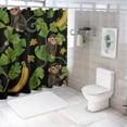 thumbnail image 7 of Orinice Cartoon monkey set shower curtain set, cute tropical forest leaves banana animals 69x72, 7 of 7