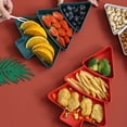thumbnail image 7 of Shoreew Christmas Tree Divided Snack Tray Plastic Serving Dish for Fruits Nuts Candy Stackable Food Platter for Holiday Parties Space-Saving Kitchen Organizer, 7 of 7