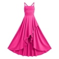 thumbnail image 5 of MEZZALL Girls Sleeveless Tiered Ruffle Party Dress With Top Ruched Waist Asymmetrical Bow Back Detail Solid Color Relaxed Fit Dresses, 5 of 7