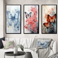 thumbnail image 1 of Designart "Blue Butterfly Wings I" Animals Framed Wall Art Set Of 3 - Blue Butterfly Frame Canvas Set For Living Room Decor, 1 of 6