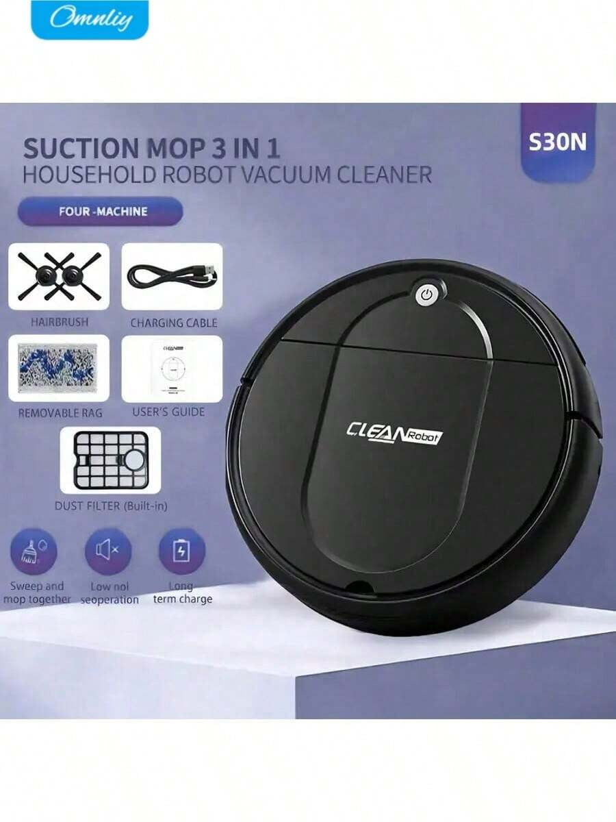Robot Vacuum Cleaner with 1500Pa Strong Suction, 3-in-1 Robotic Vacuum for Hard Floors and Pet Hair, 150 min Runtime, Automatic Sweeper for Home Office Cleaning