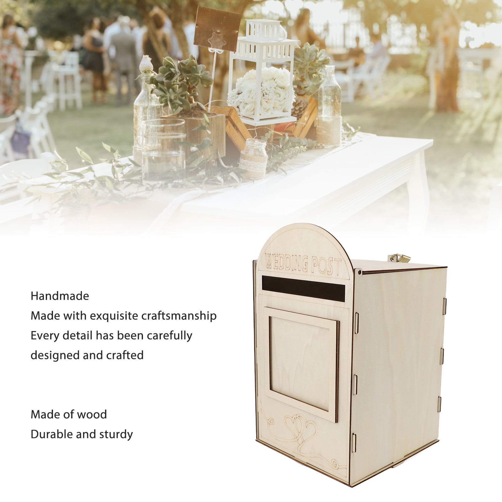 <p>Wooden Wedding Mailbox Post Box Wooden Wedding Card Box With Lock Wedding Wooden Post Box Diy Wooden Wedding Mailbox Post Box With Lock DIY Wooden Wedding Mailbox Post Box With
