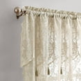 thumbnail image 2 of DecoSource - Set of 2 Extra Wide Room Divider Curtains - Total Width 216 inch - with Attached Valance and 10 Tassels. Floor to Ceiling Curtains 2 Panels 108" W x 100" L, Linen, 2 of 4