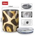 thumbnail image 4 of 12oz Coffee Tumblers Gold and Brown Of Leopard Print Stainless Steel Vacuum Insulated Travel Tumbler Coffee Cups Mug with Lid and Straw with Cleaning Brush for Cold & Hot Drinks, 4 of 5